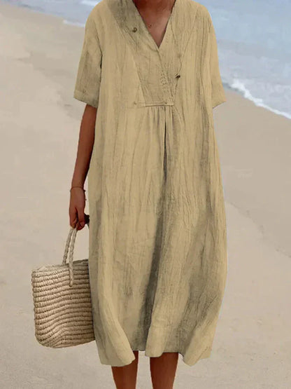 Kourtney - Kleid aus Leinen und Baumwolle