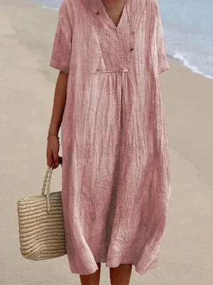 Kourtney - Kleid aus Leinen und Baumwolle