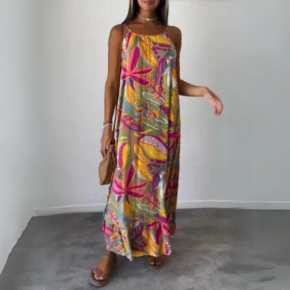 Kristel - Elegantes, ärmelloses Kleid mit Blumenmuster