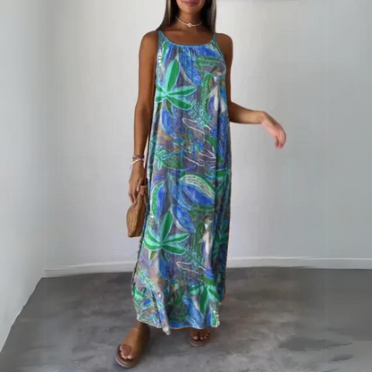 Kristel - Elegantes, ärmelloses Kleid mit Blumenmuster