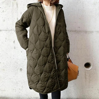 Neu Lässiger Parka-Mantel mit Kapuze aus Argyle