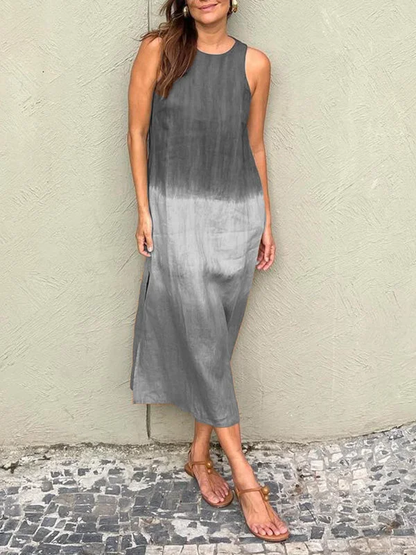 Kyline - Lässiges Maxikleid aus Baumwolle und Leinen