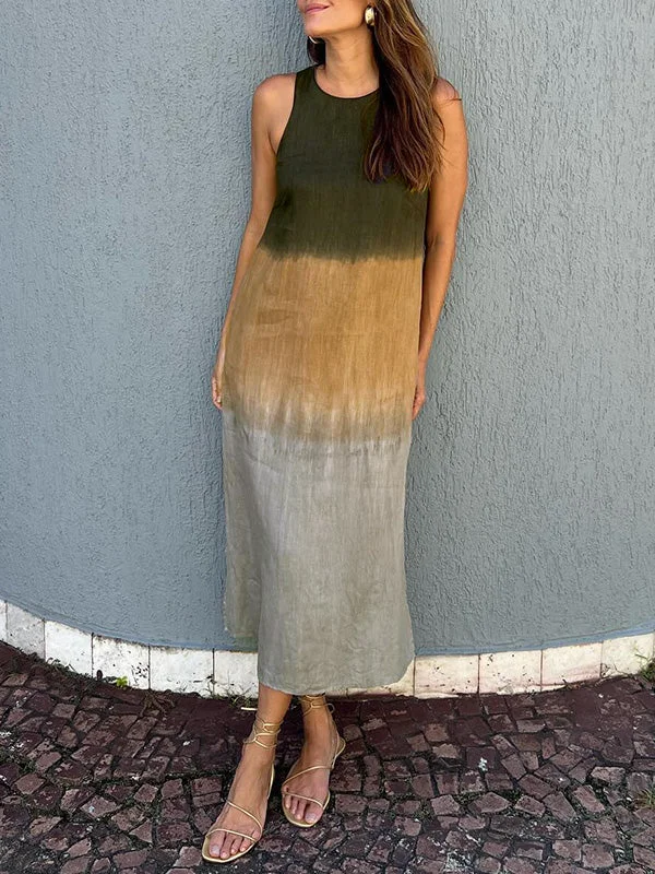 Kyline - Lässiges Maxikleid aus Baumwolle und Leinen