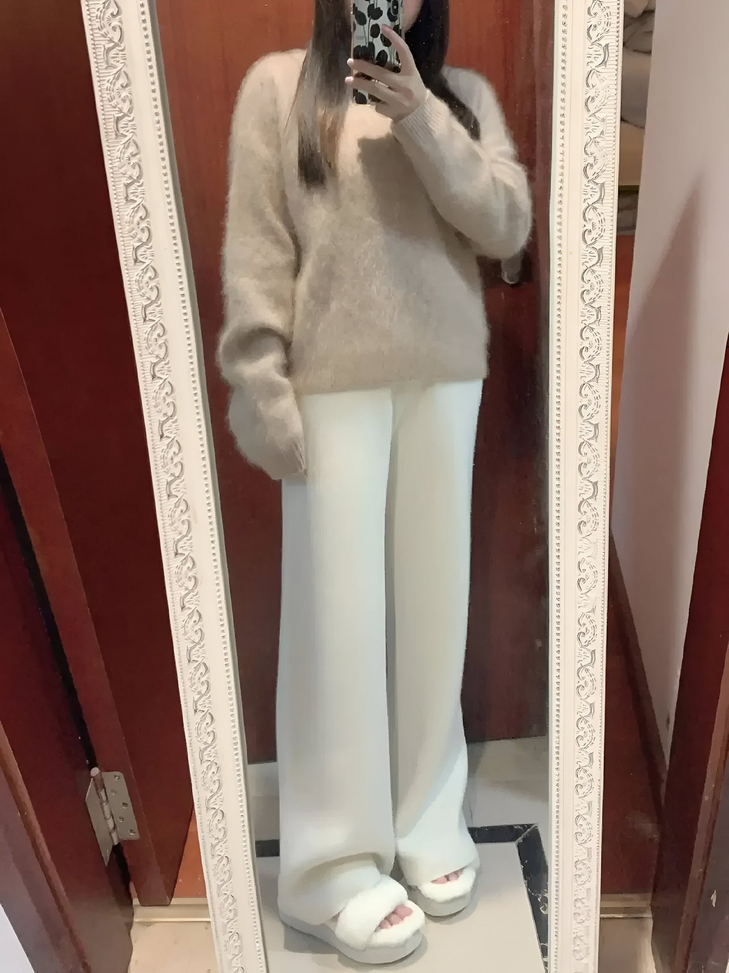 Malina | Kuschelige Wollstrickhose mit weitem Bein