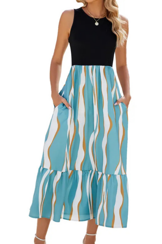 Leigh | Sommer Ärmelloses Langes Kleid