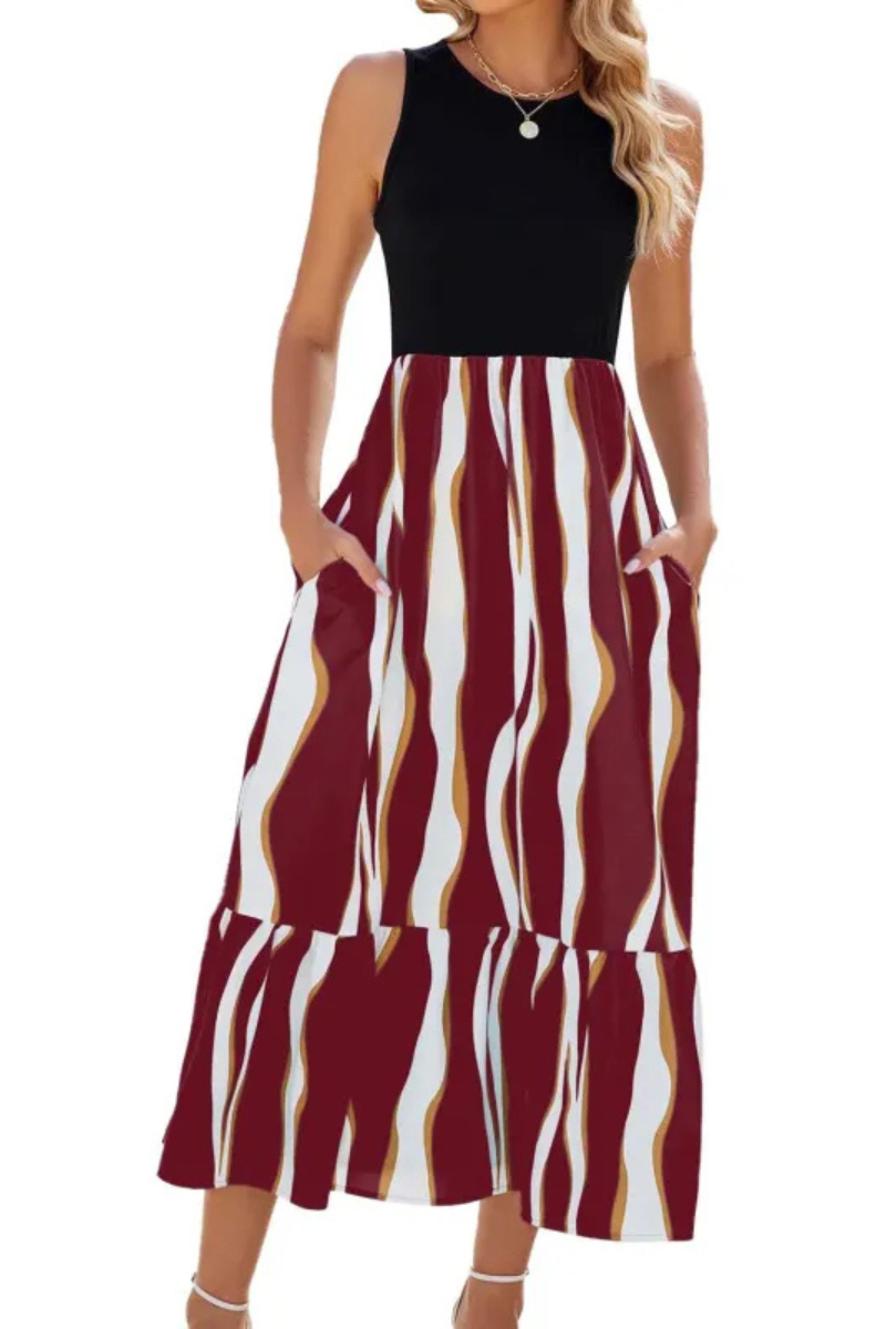Leigh | Sommer Ärmelloses Langes Kleid