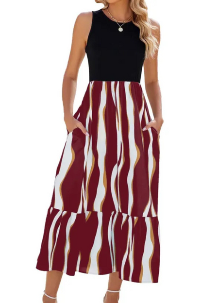 Leigh | Sommer Ärmelloses Langes Kleid