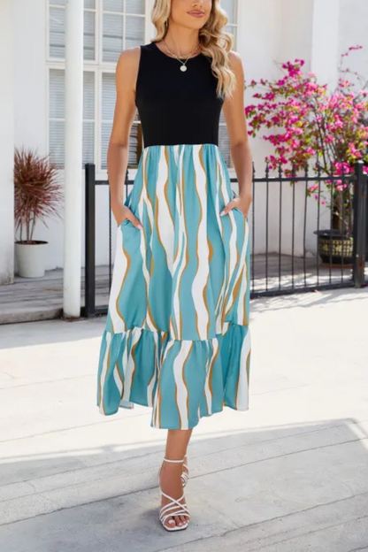 Leigh | Sommer Ärmelloses Langes Kleid