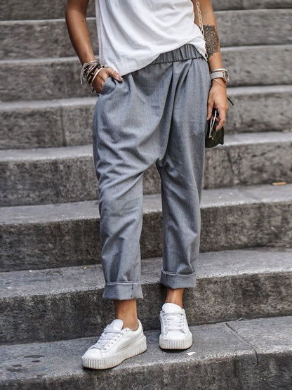 Baggy Cropped Trousers für Frauen