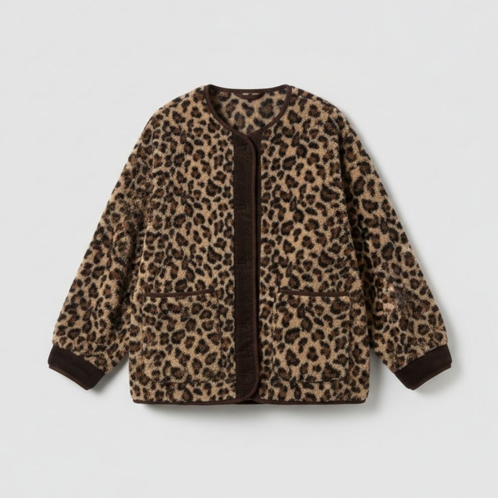 Leona | Schicke und bequeme Damenjacke mit Leopardenmuster