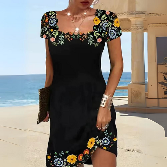 Leonor - Elegantes bedrucktes Damenkleid
