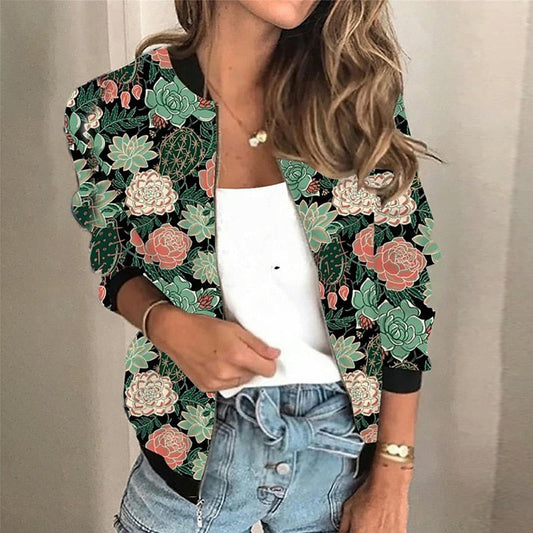 Paillettenjacke mit frühlingshaftem Vintage-Blumenmuster