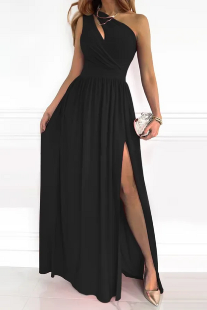 Liana | Rose Print geteiltes langes Kleid