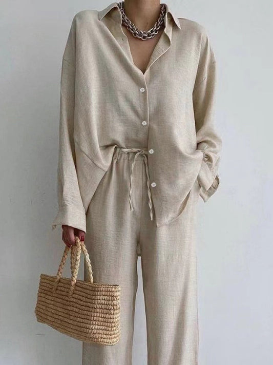 Bluse mit weitem Bein und Hose
