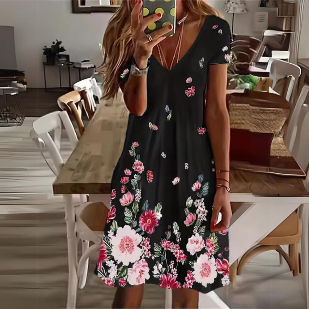 Luisa - Elegantes geblümtes Kleid