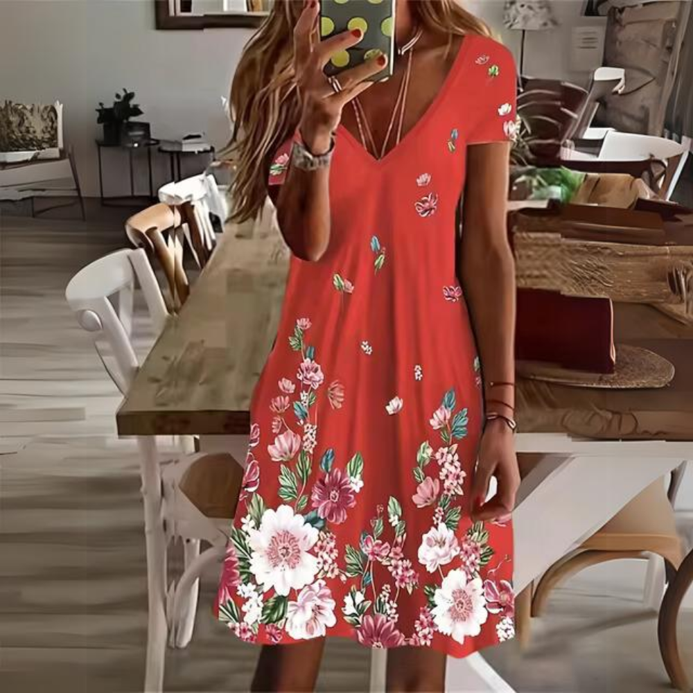 Luisa - Elegantes geblümtes Kleid