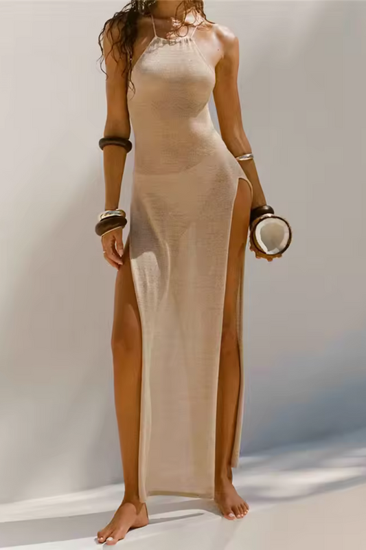 Lyra | Trägerkleid mit langem Halsausschnitt