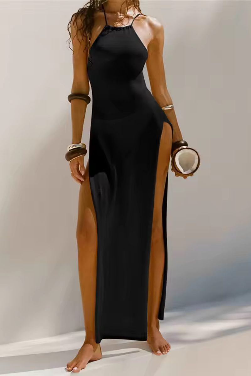 Lyra | Trägerkleid mit langem Halsausschnitt