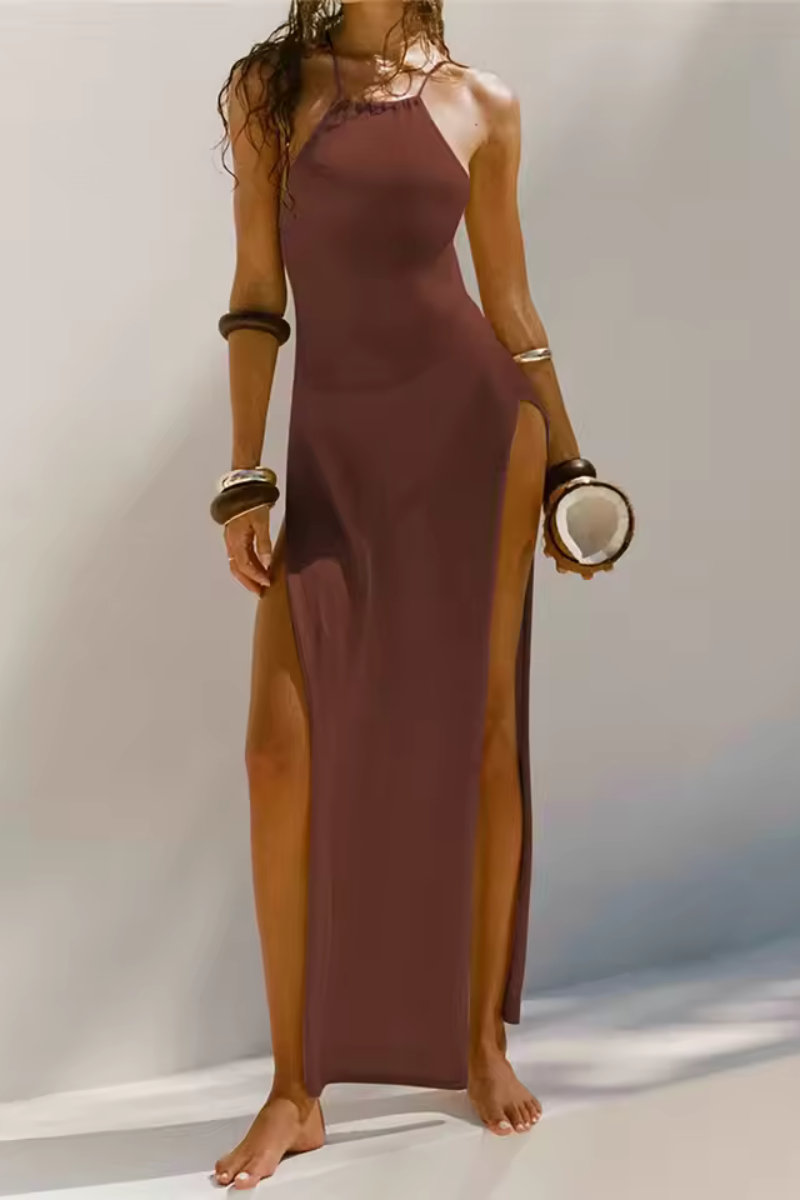 Lyra | Trägerkleid mit langem Halsausschnitt