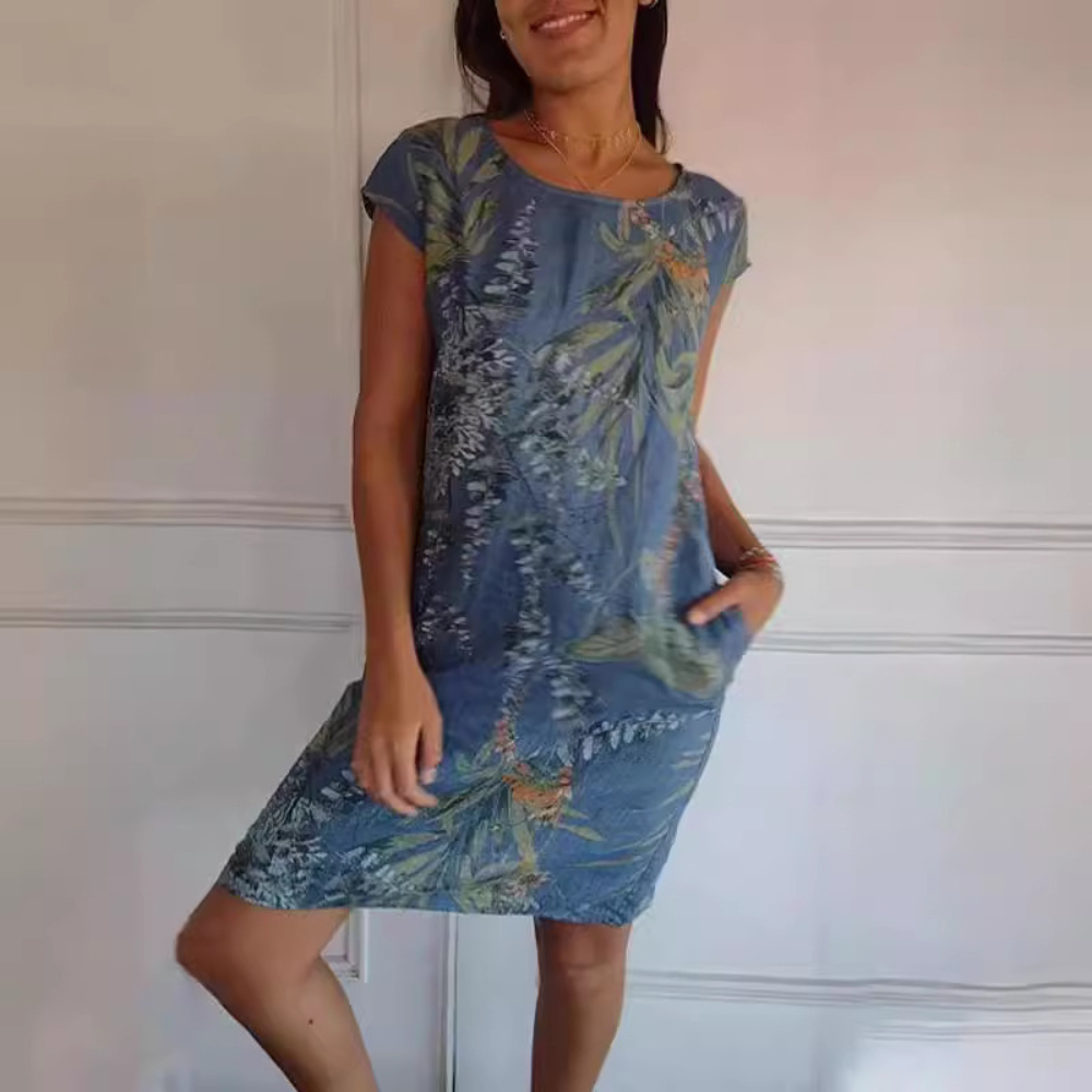 Marije - Bequemes Kleid mit Rundhalsausschnitt