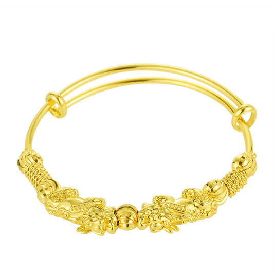 Goldfarbenes Glücksbringer-Armband