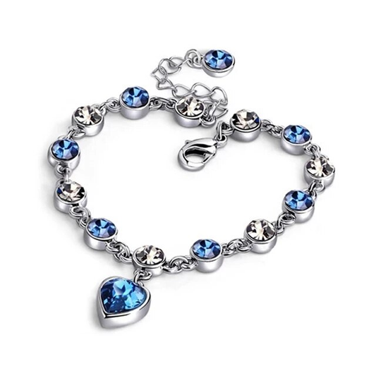 Ocean Heart Kristallarmband | Mit schönem blauen Herzanhänger