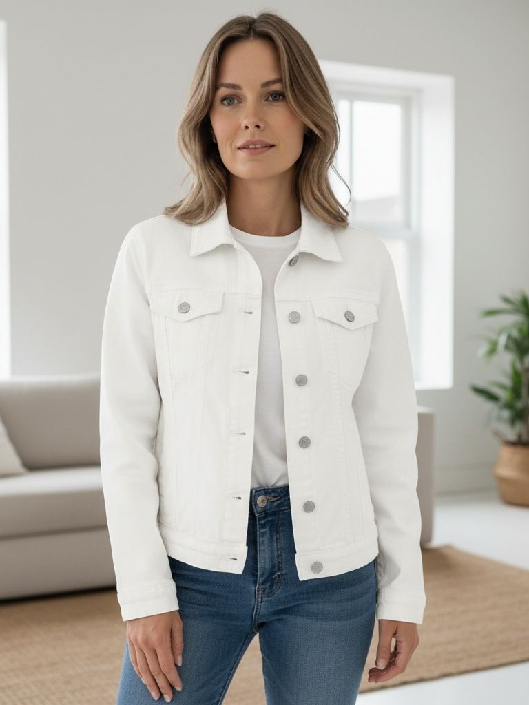 Marina | Nachhaltige Jeansjacke für Damen mit Knöpfen und schicken Taschen