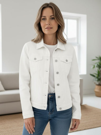 Marina | Nachhaltige Jeansjacke für Damen mit Knöpfen und schicken Taschen