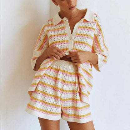 Damenset - Trendy - Kurzärmeliges Oberteil und passende Hose - perfekt für warme Tage