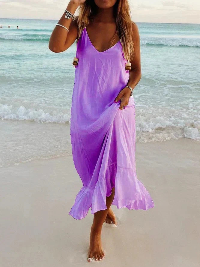 Mauvy - Bohème Kleid in Marineblau