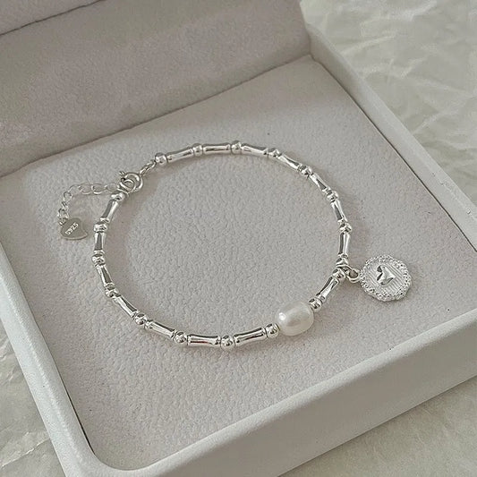 Silbernes Bambus-Knopf-Armband | Einzigartiges & stilvolles Design