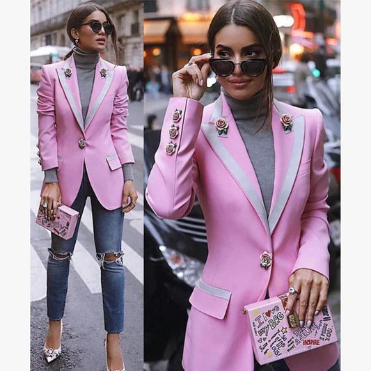 Liyana rosa Blazer | Floral und elegant stilvoll