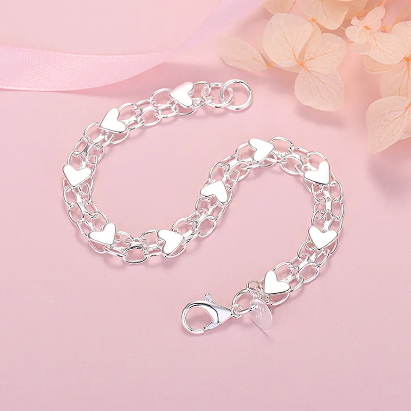 Klassisches Silber Herz-Armband | Luxus & Elegant