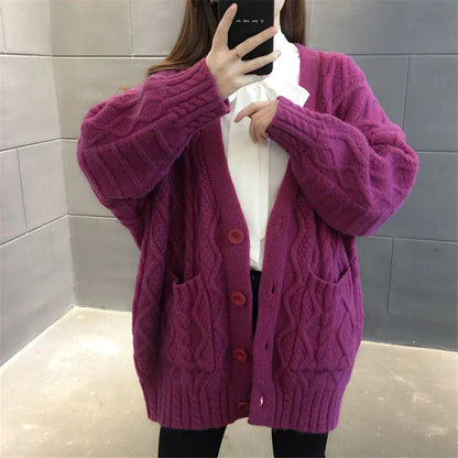 Strickjacke Alina | Lang, dick und warm