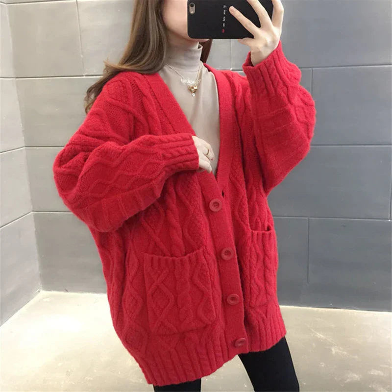 Strickjacke Alina | Lang, dick und warm