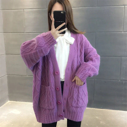 Strickjacke Alina | Lang, dick und warm