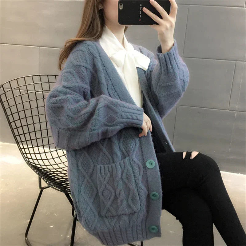 Strickjacke Alina | Lang, dick und warm