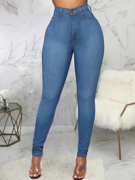 Adeline - Lässige, elastische Jeans mit hoher Taille