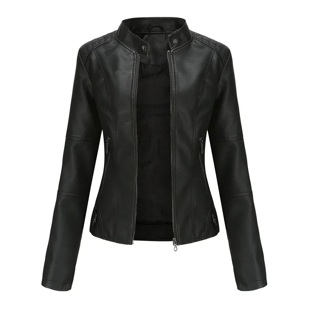 Meli - damen lederjacke mit mao