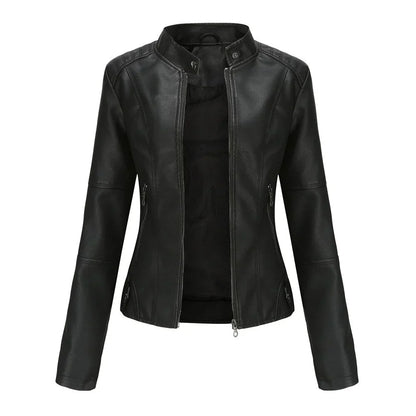 Meli - damen lederjacke mit mao