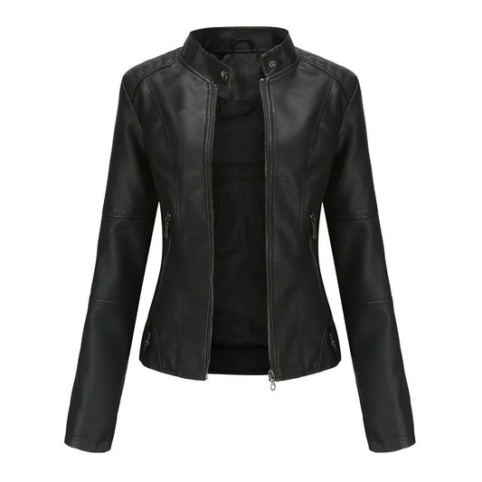 Meli - damen lederjacke mit mao