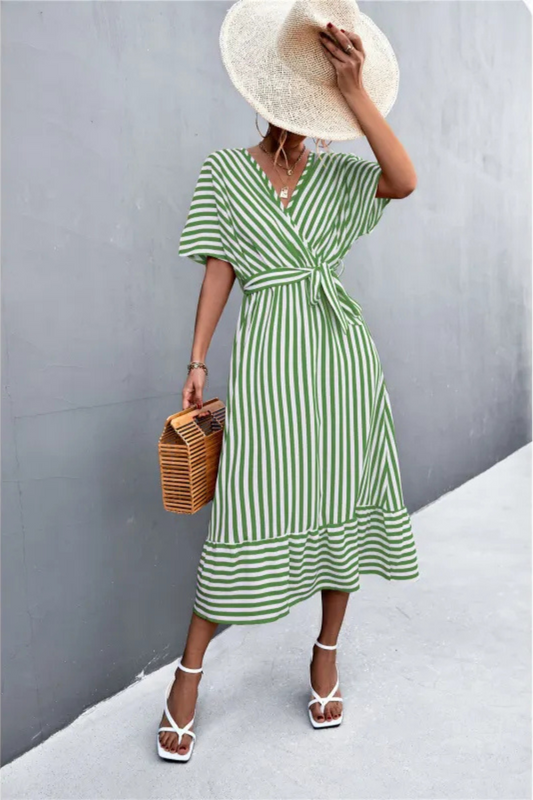 Mevaira | Sommer Klassisch Gestreiftes Kleid