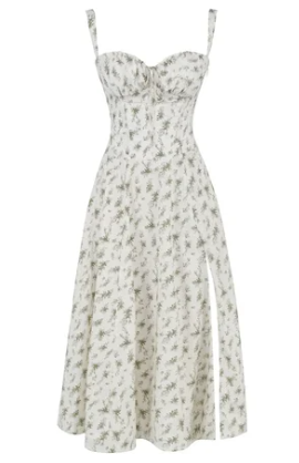 Mirea - Trägerloses Kleid mit Blumenmuster