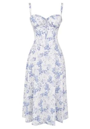 Mirea - Trägerloses Kleid mit Blumenmuster