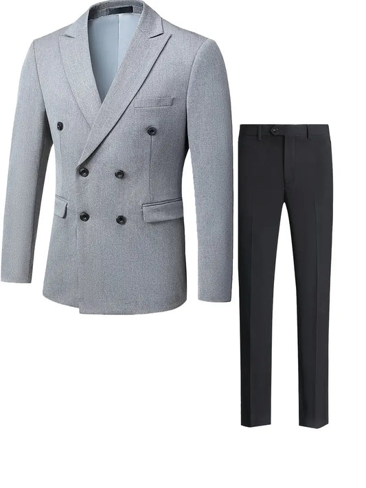 Guillermo - Anzug mit gestreiftem Blazer und Hose mit gezacktem Revers