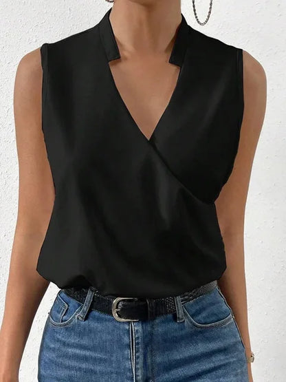 Constance - Mehrlagige Wickelbluse mit V-Ausschnitt
