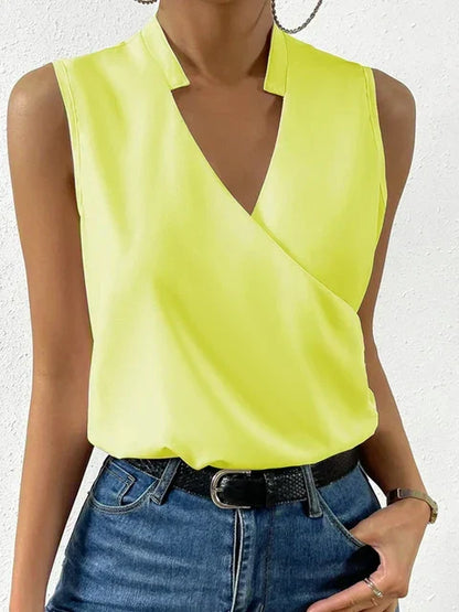 Constance - Mehrlagige Wickelbluse mit V-Ausschnitt