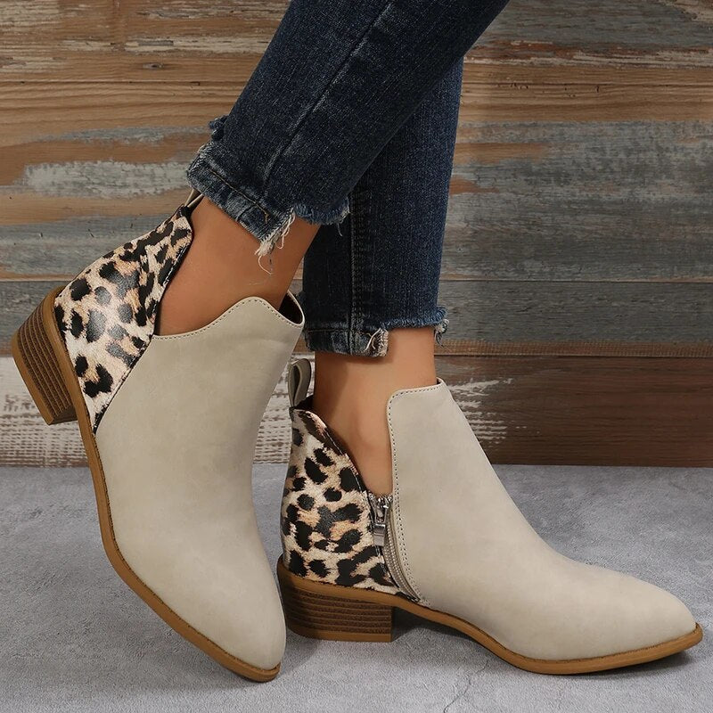 Savannah - Elegante Leoparden-Stiefel mit Absätzen