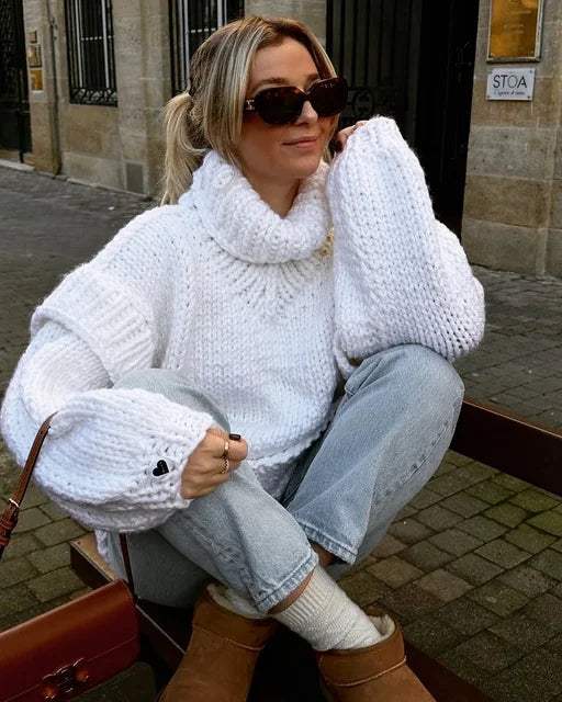 Damen-Rollkragenpullover - Stylisch - Dickes Gestrick - Perfekt für kalte Tage