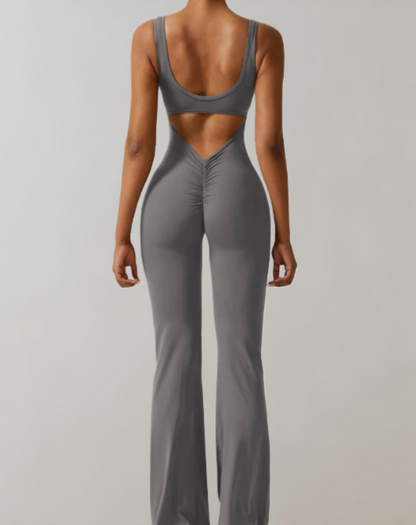 Clemence - Neckholder-Bodycon-Kombination mit Hose mit Glockenärmeln